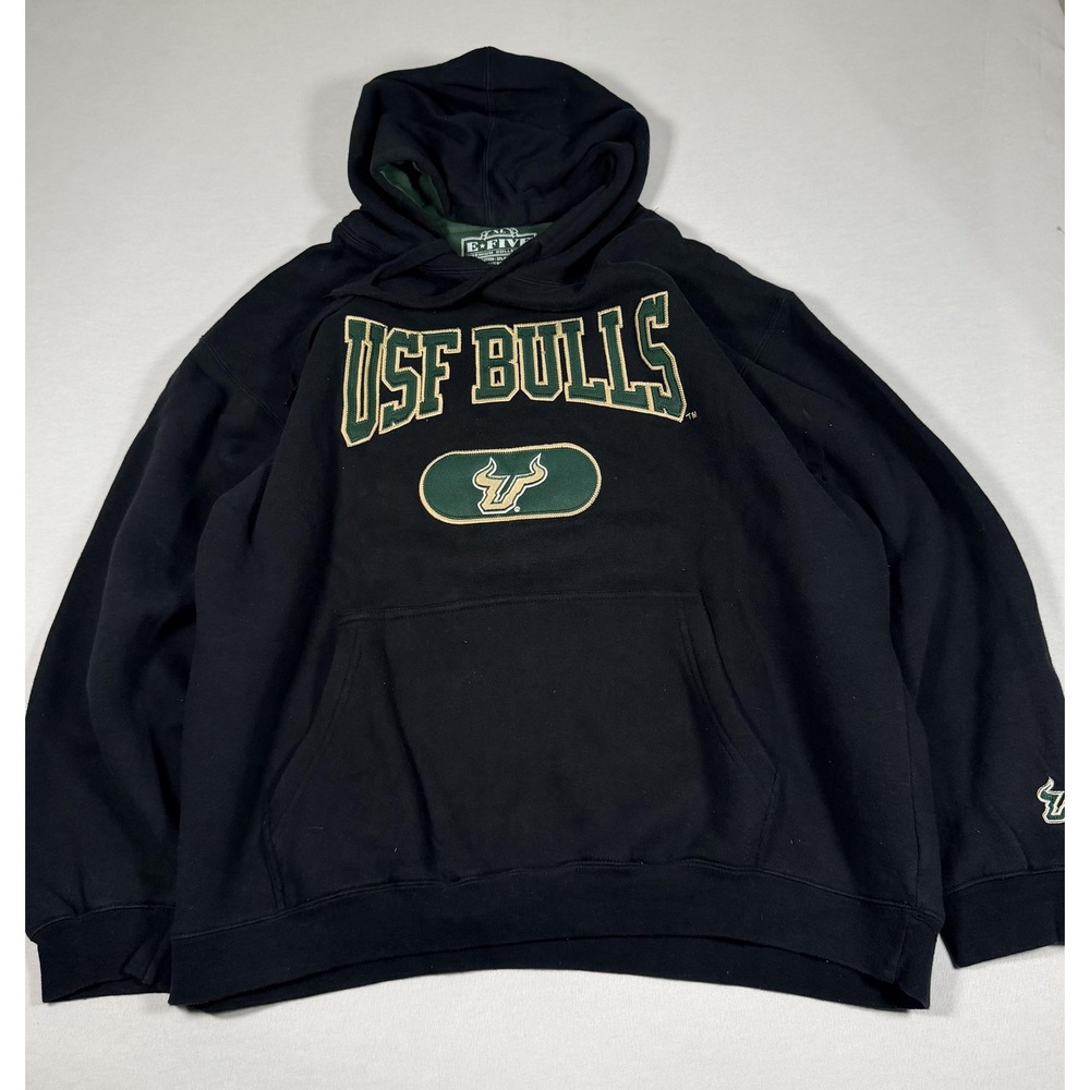 USF Bulls Hoodie Sweatshirt Mens XL Black NCAA Football E-Five College USF